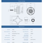Motor sin escobillas AM670 Kv480 Kv520, máquina de protección de plantas de disco multieje de cuatro ejes, Dron negro para ala fija, 1 unidad